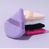 Pronta Entrega Ventilador de Pó Triangular Multicor em Formato de Leque, Esponja de Pó Seco de Veludo Curto, Esponja de Pó Triangular de Veludo Cristal, Esponja para Pó Solto, Especial para Selar Maquiagem