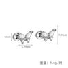 Pendientes de plata de ley S925 con forma de mariposa y circonita irregular, con rosca, para mujer, sencillos, de alta calidad, con perforación en la oreja Mori
