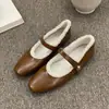 Zapatos de noche estilo francés, mocasines poco profundos retro de punta cuadrada, nuevos zapatos planos elegantes de estilo coreano para mujer con forro de felpa, estilo Mary Jane