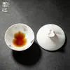 Taza de calabaza con peonías pintadas a mano Mojie, taza de maestro, juego de té de cerámica, taza de té personal, taza de degustación de té, trae riqueza y fortuna