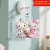 Llavero de Gato Rosa Plano 2D Decoración de Regalo Navideño Colgante Llavero de Coche Llavero de Mochila Cartera