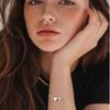 Europa e Estados Unidos transfronteiriço 26 pulseira de letras inglesas moda feminina temperamento simples aço inoxidável pulseira de letras em forma de coração
