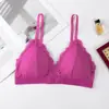 Sutiã de Renda Sem Fio, Aro Triângulo Estilo Francês, Costas Bonitas, Alças Sexy, Push-Up, Confortável, Respirável, Roupa Íntima para Mulheres Jovens