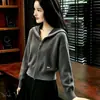 Outono Inverno 2026 Novo Cardigan de Tricô Estilo Coreano Peça de Roupa Externa para Mulheres Solto Emagrecedor Peça de Roupa Externa Suéter Top Tendência