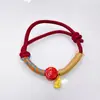 Doze Signos do Zodíaco Pulseiras de Cinábrio Genuíno de Alta Qualidade Tecidas à Mão, Cinábrio de Alto Teor Atacado
