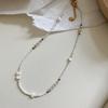 Collar de clavícula para mujer, estilo étnico francés, con cuentas de piedras de colores, estilo retro europeo y americano, combinable con todo.