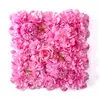Fundo de Parede de Flores Artificiais para Casamento Parede de Flores de Rosa Fileira de Hortênsias Cor-de-Rosa Flor de Plástico Decoração de Casamento Flor de Casamento Exterior