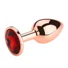 Brinquedos Sexuais para Adultos Metal Rosa Dourado Sm Plug Anal Redondo Masturbação Anal Plug Anal de Metal Brinquedos Atacado