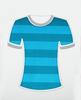Processamento personalizado liso tecido listrado primavera e verão camiseta respirável confortável tecido listrado micro-elástico malha tecido