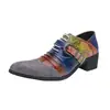 Zapatos de tacón alto con punta para hombre, talla grande, para exportación y ventas transfronterizas, nueva colección primavera/verano 2025, tacones altos retro de tacón grueso, adecuados para todas las estaciones.