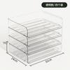 Caja de Almacenamiento de Escritorio Papel A4 Papelería Lujo Ligero Transparente Escritorio Cosméticos Multicapa Niña Caja de Almacenamiento de Mascarillas Apilable