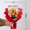 Pequeño Ramo de Girasoles para el Día del Maestro, Flores de Ganchillo de Hilo, Abejita, Flor de Bolígrafo Rojo, Regalos para Maestros de Escuela Primaria y Jardín de Infancia