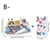 Pegatinas de Vidrio con Mariposas Florales Rojas, Azules y Blancas para el Día de la Independencia Americana, Pegatinas Estáticas para Ventana sin Adhesivo, Pegatinas Decorativas para Ambiente Festivo