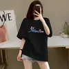 Camiseta de Manga Corta para Mujer 100% Algodón 2026 Nuevo Estilo de Verano 100% Algodón Corte Holgado Estilo Coreano Transpirable Versátil Elegante Top de Media Manga Ins