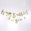 Decoração de Aniversário Dourado Brilhante Arte com Café Feliz Popular Fundo de Festa Parede Bandeirola Estrela de Cinco Pontas Faixa de Festa de Aniversário