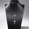 Collar de Plata de Ley S925 con Cruz de Moissanita Lujo Ligero Moda Versátil Hip Hop Europeo Americano Unisex Collar de Moissanita