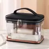 Bolsa de Maquiagem Transparente à Prova d'Água de Camada Dupla para Mulheres, Modelo Novo 2026, Bolsa de Armazenamento Portátil de Grande Capacidade, Necessaire para Viagem de Negócios