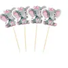 Amazon transfronterizo nuevo elefante bebé tarjeta de pastel de paja enchufe animal tema animal fiesta de carnaval postre señal de elefante