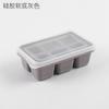 Molde cuadrado para cubitos de hielo de 6 y 14 rejillas con tapa de silicona de fondo suave, fácil de desmoldar, caja de hielo casera