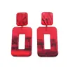 Pendientes Cuadrados Geométricos de Resina con Degradado Dopamina Exagerada Europeos y Americanos Pendientes de Moda Personalizados de Alta Gama Transfronterizos para Mujer