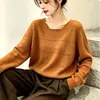 Top de punto con lentejuelas huecas y cuello en V para mujer, manga larga, nuevo de otoño 2026, estilo perezoso holgado, suéter top con sentido del diseño