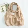 Comercio Exterior Transfronterizo Moda Nuevo Bufanda de Color Caramelo para Mujer Chal Transpirable de Rayón Monocromático Bufanda Corta de Algodón y Lino Barba Corta de Color Puro