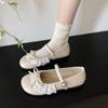 Zapatos Mary Jane Ligeros de Una Correa con Suela Blanda para Mujer 2025 Otoño e Invierno Nuevo Estilo Borde de Encaje Populares Lindos Elegantes Lazo