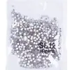 Taladro para uñas de diamante plano pequeño redondo flash blanco transparente rhinestone de cristal super flash accesorios de diamante redondo para uñas al por mayor
