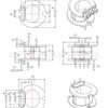 Esqueleto de alta frequência ATQ23 Esqueleto de transformador ATQ23 Esqueleto de comunicação Esqueleto horizontal de 4+2 pinos