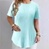 2025 Europeu e Americano Transfronteiriço Amazon Wish Comércio Exterior Primavera e Verão Elegante Estampado Cor Sólida Moda Camiseta com Botão nas Costas