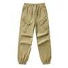 Calça Casual Sidalite para Homens, Temporada de Primavera e Outono, Corte Reto Solto, Estilo Jogger, Caimento Fluido, Design com Múltiplos Bolsos, Calça Longa Workwear
