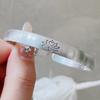 Pulsera de plata de ley 9999 pura para mujer, pulsera de plata tailandesa con forma de corazón de loto y Sutra, pulsera de plata abierta con nicho, pulsera sólida y sencilla, regalo