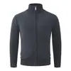 Otoño Invierno Nuevo Suéter de Punto Color Sólido Cuello Alto Más Terciopelo Moda Juvenil Casual Cárdigan Ropa Exterior para Hombre