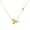 Set de Abeja de Plata de Ley S925 de Amazon para Mujer con Incrustaciones de Circonita, Cadena para Clavícula Versátil Elegante Vintage Simple de Moda