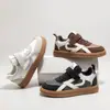 Tenis Infantiles para Mujer 2025 Otoño Nuevo Estilo Tenis con Algodón Extra Estilo Coreano Piel Zapatos Casuales Para Niños Medianos y Grandes Zapatos para Correr