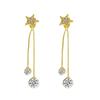 Aretes de Borla de Perlas Ins Europeos y Americanos Aretes para Mujer Estilo Francés Lujo Ligero Distintivos Estrella Lazo Aretes Aretes Elegantes