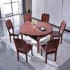 Nuevo Estilo Chino Ébano Lujo Ligero Madera Maciza Combinación Mesa y Silla Comedor de Uso Dual Cuadrada y Redonda Plegable para el Hogar Mesa de Comedor de Madera Maciza