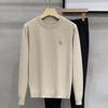 Suéter de gola redonda masculino primavera e outono estilo coreano elegante slim fit base interna suéter de malha engrossado quente suéter de manga comprida