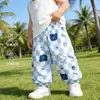 Pantalones Largos Ligeros para Niños Pantalones a Prueba de Mosquitos para Niños Verano 2026 Estilo Nuevo Casual para Niñas 10A Pantalones Antibacterianos Pantalones para Casa