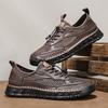 Zapatos de Verano para Hombre 2025 Transfronterizos Talla Grande Zapatos de Malla Tejida con Mosca Delgados Transpirables Deportivos Casuales Malla Hueca para Exterior