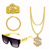 Colar Dólar Europeu e Americano Pingente Dólar Diamante Marca de Moda Europeia e Americana Hip-hop Dólar Colar de Liga