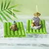 Decoración de Paisajismo para Acuario con Jiang Taigong Pescando en una Balsa de Bambú, Escena de Pesca en Balsa de Bambú Flotante, Adorno de Estanque en Patio para Hombre Mayor