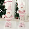 Boneco de Neve Retrátil em Pé de Novo Modelo Transfronteiriço Brinquedo de Lantejoula Rosa Decoração de Natal Peça para Vitrine