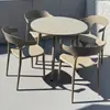 Juego de Plástico para Reuniones de Ocio al Aire Libre con Mesa Redonda Pequeña y Sillas para Balcón, Popular en Cafeterías de Té de Leche de Moda, Mesa de Comedor Simple para Uso al Aire Libre