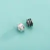 Cuentas espaciadoras rayadas de plata de ley S925, cuentas de sandía, cuentas de linterna, cuentas redondas, cuentas sueltas, accesorios para ensartar pulseras hechas a mano para DIY