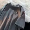 Nova Camiseta de Manga Curta Solta Estilo Verão para Homens, Camiseta Fashion Casual Tendência de Manga Três Quartos, Camisa Básica com Mangas Três Quartos