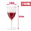 Copo Descartável de Champagne de Peça Única em Sarja 240ml Copo Transparente para Vinho Tinto Taça de Plástico Taça para Coquetel Martini