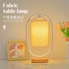 Lámpara de Mesa Nórdica Dormitorio Simple Personalidad Creativa Nuevo Chino Tela Lámpara de Noche Retro Lámpara de Ambiente Madera Sólida