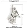 Tendencia de moda moto palma rhinestone diy titanio acero colgante mujer tacones altos puño acero inoxidable joyería colgante