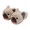 Chinelos de Algodão com Desenho de Cachorro para Mulheres no Inverno, Chinelos Quentes Antiderrapantes para Uso Interno para Homens, Chinelos Fofos de Pelúcia para Homens no Inverno